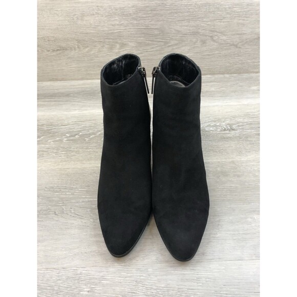 Aquatalia Deidra Booties Womens US 8 Black Suede Almond Toe Side Zip Ankle Boots - Picture 2 of 9